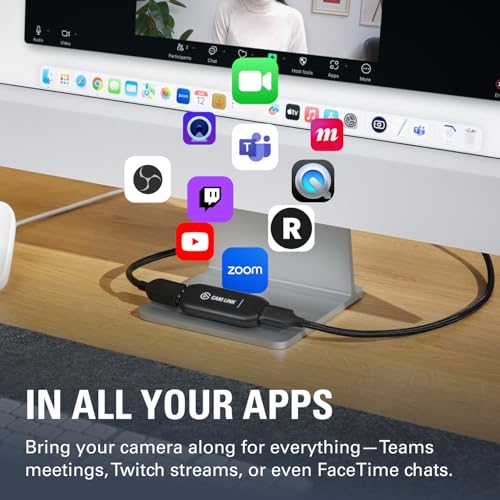 Elgato Cam Link 4K   External Capture Card for DSLR & Camcorder  ActionCam as Webcam  Meet/Stream/Record in 1080p60 or 4K30/4K60  Easy Connect for OBS/Zoom/Discord   HDMI to USB 3 0  PC/Mac/iPad
