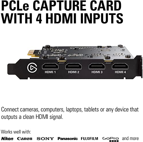 Elgato Cam Link Pro  10GAW9901   Internal Camera Capture Card with 4 HDMI inputs  Stream and Record 1080p60 or 4K30 for Video Conferencing  Renewed 