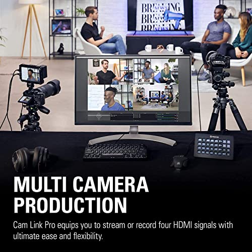 Elgato Cam Link Pro  10GAW9901   Internal Camera Capture Card with 4 HDMI inputs  Stream and Record 1080p60 or 4K30 for Video Conferencing  Renewed 