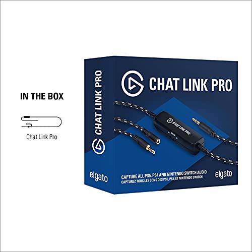Elgato Chat Link Pro   Audio Adapter  for PS5  PS4  Nintendo Switch  Capture Voice Chat  Gameplay Sound  Extra Long Cable  Black