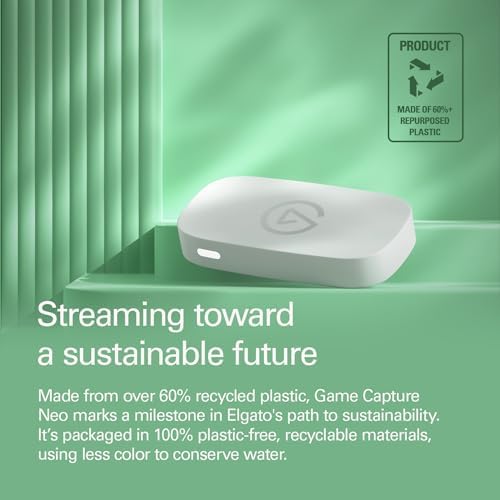Elgato Game Capture Neo   USB Portable Capture Card 4K60 HDR Passthrough  1080p60 Video Recording   For PS5 Xbox Nintendo Switch 2   OBS  Quicktime and more   Plug & Play Works on Laptop PC Mac iPad