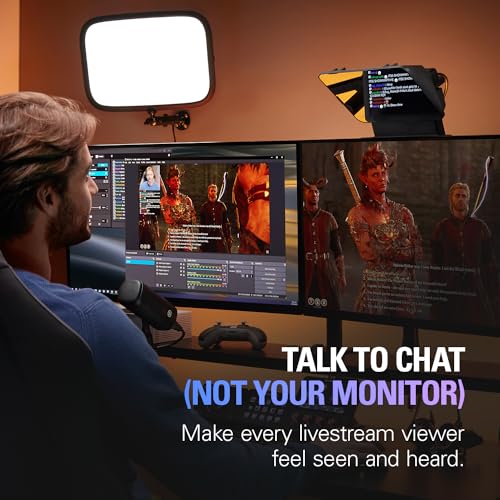 Elgato Prompter Teleprompter with Built in Screen for YouTube Twitch Zoom MS Teams and more Supports DSLR/Webcam/Smartphone Drag & Drop Monitor Display Works with Mac/PC & Stream Deck