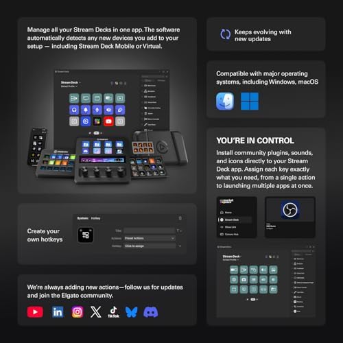 Elgato Stream Deck XL   Advanced Studio Controller  32 Macro Keys  Trigger Actions in apps and Software Like OBS  Twitch   YouTube and More  USB  Works with Mac and PC