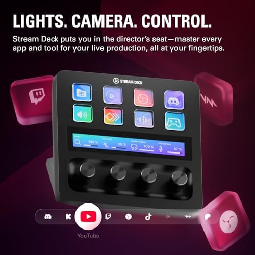 Elgato Stream Deck    Audio Mixer  Production Console and Studio Controller for Content Creators  Streaming  Gaming  with customizable touch strip dials and LCD keys  works with Mac and PC