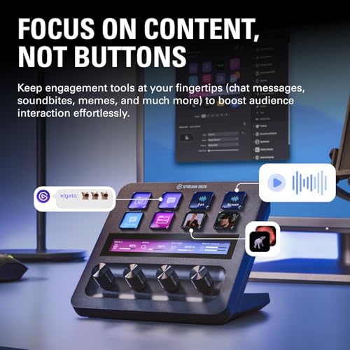 Elgato Stream Deck    Audio Mixer  Production Console and Studio Controller for Content Creators  Streaming  Gaming  with customizable touch strip dials and LCD keys  works with Mac and PC