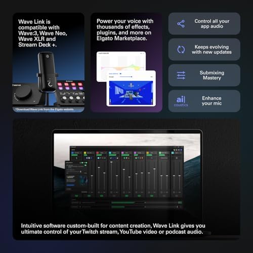 Elgato Stream Deck    Audio Mixer  Production Console and Studio Controller for Content Creators  Streaming  Gaming  with customizable touch strip dials and LCD keys  works with Mac and PC