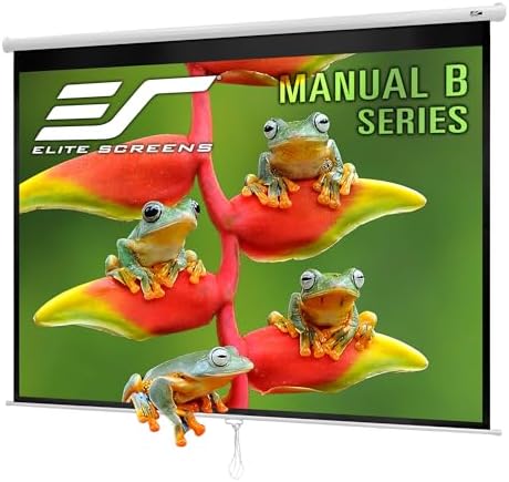 Elite Screens Manual B, 100 pulgadas 16:10, pantalla de proyector manual desplegable 4K / 8K Ultra HDR 3D Ready Mecanismo de bloqueo automático, 2 años de garantía, M100X