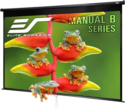 Elite Screens Manual B, 100 pulgadas 16:10, pantalla de proyector manual desplegable 4K / 8K Ultra HDR 3D Ready Mecanismo de bloqueo automático, 2 años de garantía, M100X