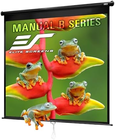 Elite Screens Manual B, 100 pulgadas 16:10, pantalla de proyector manual desplegable 4K / 8K Ultra HDR 3D Ready Mecanismo de bloqueo automático, 2 años de garantía, M100X