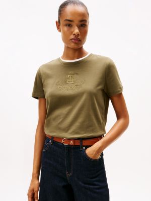 Embroidered Crest Banner Logo T Shirt