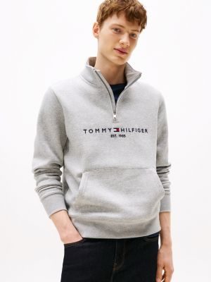 Talla S Embroidered Tommy Logo Quarter Zip