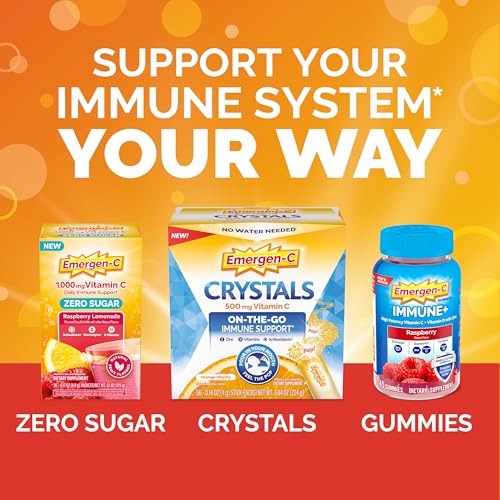Emergen C 1000mg Vitamin C Powder for Daily Immune Support Caffeine Free Vitamin C Supplements with Zinc and Manganese  B Vitamins and Electrolytes  Super Orange Flavor   30 Count