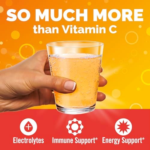 Emergen C 1000mg Vitamin C Immune Support Powder Tangerine 30CT includes Zinc  Manganese  7 B Vitamins and Electrolytes for Back to School Essentials