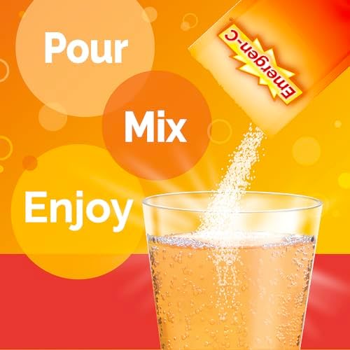 Emergen C 1000mg Vitamin C Immune Support Powder Tangerine 30CT includes Zinc  Manganese  7 B Vitamins and Electrolytes for Back to School Essentials