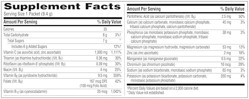 Emergen C 1000mg Vitamin C Immune Support Powder Tangerine 30CT includes Zinc  Manganese  7 B Vitamins and Electrolytes for Back to School Essentials