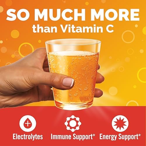 Emergen C 1000mg Vitamin C Powder for Daily Immune Support Caffeine Free Vitamin C Supplements with Zinc and Manganese  B Vitamins and Electrolytes  Super Orange Flavor   30 Count