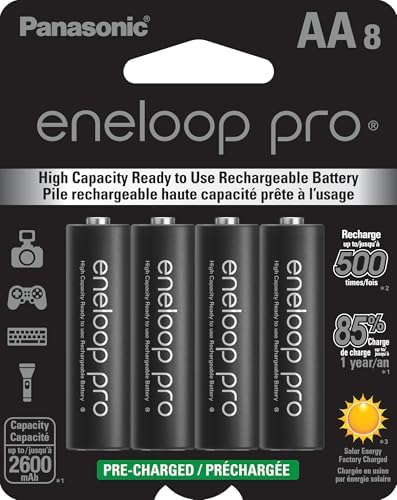 Eneloop Panasonic BK 3HCCA8BA pro AA High Capacity Ni MH Pre Charged Rechargeable Batteries  8 Battery Pack