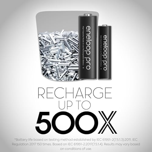 Eneloop Panasonic BK 3HCCA8BA pro AA High Capacity Ni MH Pre Charged Rechargeable Batteries  8 Battery Pack