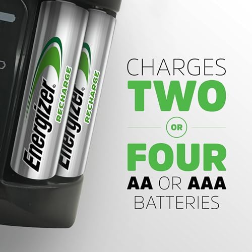 Energizer Recharge Pro Rechargeable AAA and AA Battery Charger With 4 NiMh Rechargeable AA Batteries  Provides a Full Charge in 3 Hours