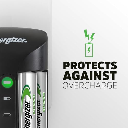 Energizer Recharge Pro Rechargeable AAA and AA Battery Charger With 4 NiMh Rechargeable AA Batteries  Provides a Full Charge in 3 Hours