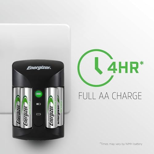 Energizer Recharge Pro Rechargeable AAA and AA Battery Charger With 4 NiMh Rechargeable AA Batteries  Provides a Full Charge in 3 Hours