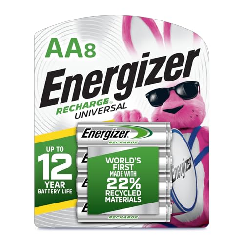 Energizer Recharge Universal Rechargeable AA Batteries  8 Pack   Double A Rechargeable Batteries