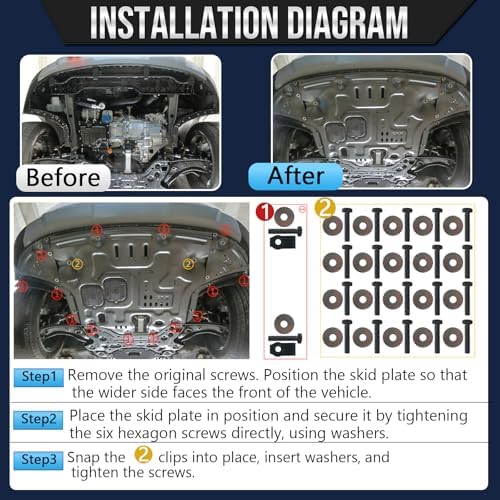 Engine Splash Shield Fit for Kia Sportage 2017 2022 Front Wheel Drive Engine Case Guards Suitable for Sportage Under Engine Cover Mud Flaps Directly Replace Original Not Fit All Wheel Drive