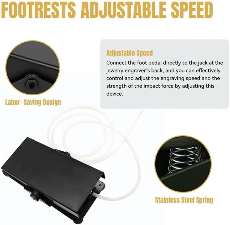 Engraving Machine for Metal  Pneumatic Jewelry Engraver 400 8000 RPM Adjustable Speed  Dual Head Metal Engraver Tool for Jewelry Making & Metal Processing   GEMKIT HH G01