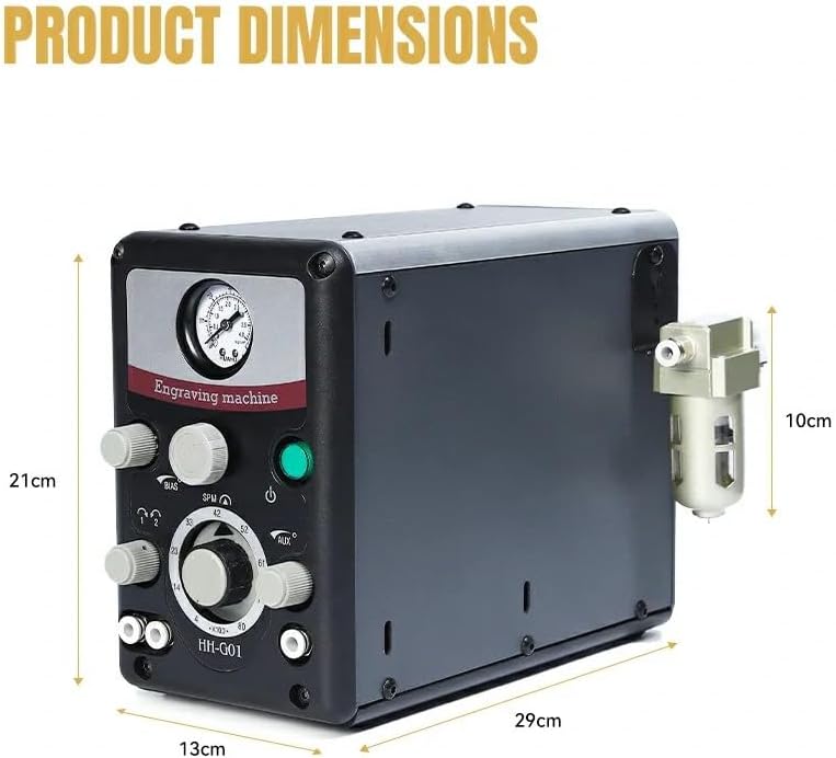 Engraving Machine for Metal  Pneumatic Jewelry Engraver 400 8000 RPM Adjustable Speed  Dual Head Metal Engraver Tool for Jewelry Making & Metal Processing   GEMKIT HH G01