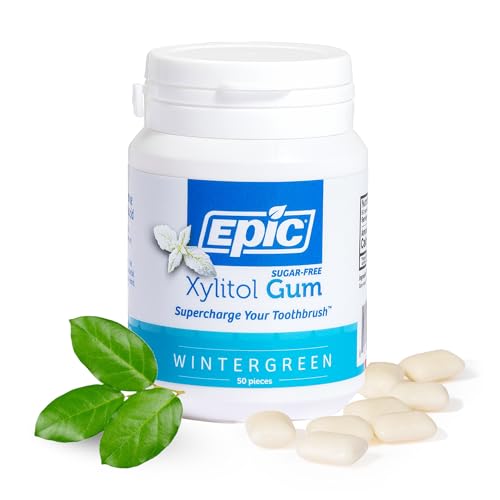 Epic 100  Xylitol Peppermint Chewing Gum   Sugar Free  Aspartame Free Dental Gum   Supports Oral Health & Fresh Breath   50 Pieces  Pack of 3 