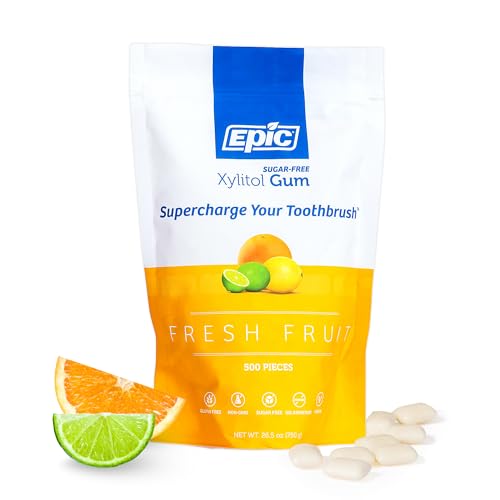 Epic 100  Xylitol Peppermint Chewing Gum   Sugar Free  Aspartame Free Dental Gum   Supports Oral Health & Fresh Breath   50 Pieces  Pack of 3 