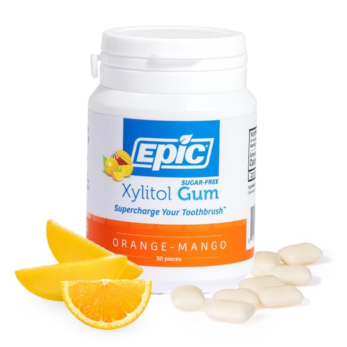 Epic 100  Xylitol Peppermint Chewing Gum   Sugar Free  Aspartame Free Dental Gum   Supports Oral Health & Fresh Breath   50 Pieces  Pack of 3 