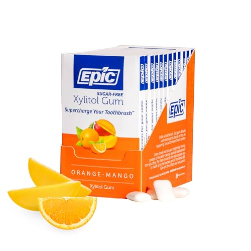 Epic 100  Xylitol Peppermint Chewing Gum   Sugar Free  Aspartame Free Dental Gum   Supports Oral Health & Fresh Breath   50 Pieces  Pack of 3 