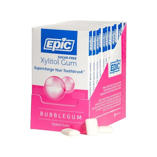 Epic 100  Xylitol Peppermint Chewing Gum   Sugar Free  Aspartame Free Dental Gum   Supports Oral Health & Fresh Breath   50 Pieces  Pack of 3 
