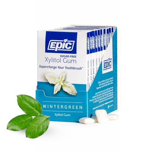 Epic 100  Xylitol Peppermint Chewing Gum   Sugar Free  Aspartame Free Dental Gum   Supports Oral Health & Fresh Breath   50 Pieces  Pack of 3 