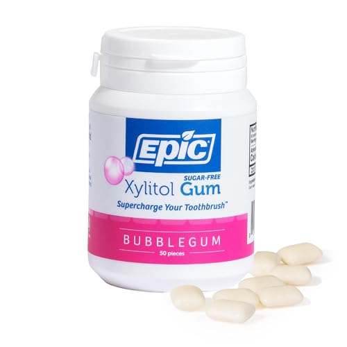 Epic 100  Xylitol Peppermint Chewing Gum   Sugar Free  Aspartame Free Dental Gum   Supports Oral Health & Fresh Breath   50 Pieces  Pack of 3 