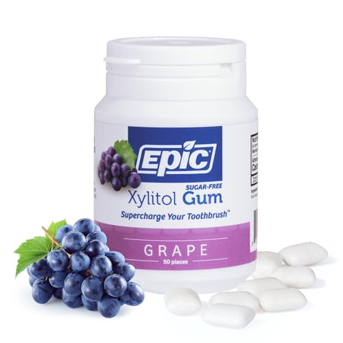 Epic 100  Xylitol Peppermint Chewing Gum   Sugar Free  Aspartame Free Dental Gum   Supports Oral Health & Fresh Breath   50 Pieces  Pack of 3 