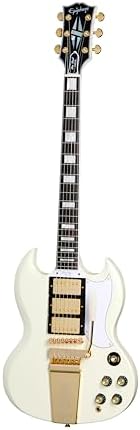 Epiphone Inspired by Gibson Custom 1963 Les Paul SG Maestro  Classic White with Hard Case