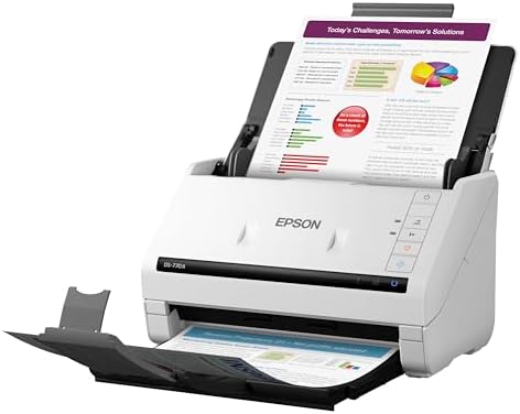Epson DS 770 II Color Duplex Document Scanner for PC and Mac  with 100 page Auto Document Feeder  ADF   Twain and ISIS Drivers