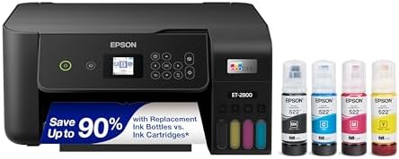 Epson EcoTank ET 2800 Wireless Color All in One Cartridge Free Supertank with Scan and Copy  The Ideal Basic Home Printer   Black