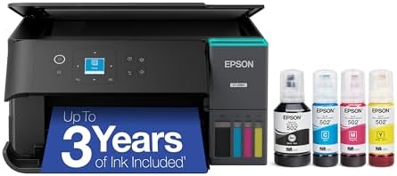 Epson EcoTank ET 2980 Wireless All in One Color Supertank Printer with Refillable Ink Tanks  3 Years of Ink  Mobile Printing  15 ISO PPM  Color Touchscreen  Auto 2 Sided  Black