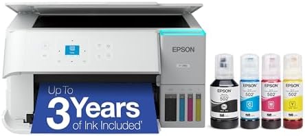 Epson EcoTank ET 2980 Wireless All in One Color Supertank Printer with Refillable Ink Tanks  3 Years of Ink  Mobile Printing  15 ISO PPM  Color Touchscreen  Auto 2 Sided  Black