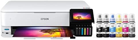 Epson EcoTank Photo ET 8550 Wireless Wide Format Color All in One Supertank Printer with High Resolution Scanner  Ethernet  USB  and Color Touchscreen