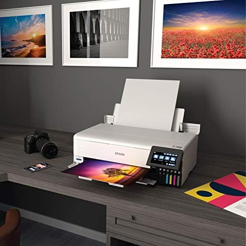 Epson EcoTank Photo ET 8550 Wireless Wide Format Color All in One Supertank Printer with High Resolution Scanner  Ethernet  USB  and Color Touchscreen