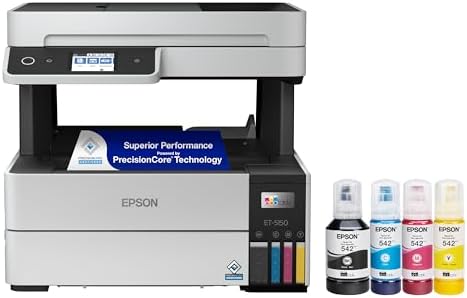 Epson EcoTank Pro ET 5170 Wireless Color All in One Supertank Printer with Scanner  Copier  Fax Plus Auto Document Feeder White Large