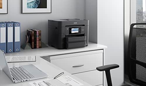 Epson Workforce Pro WF 4834 Wireless All in One Printer with Auto 2 Sided Print Copy  Scan and Fax  50 Page ADF  500 sheet Paper Capacity  4 3 Color Touchscreen