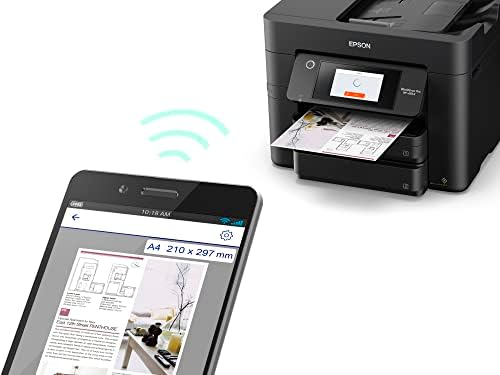 Epson Workforce Pro WF 4834 Wireless All in One Printer with Auto 2 Sided Print Copy  Scan and Fax  50 Page ADF  500 sheet Paper Capacity  4 3 Color Touchscreen