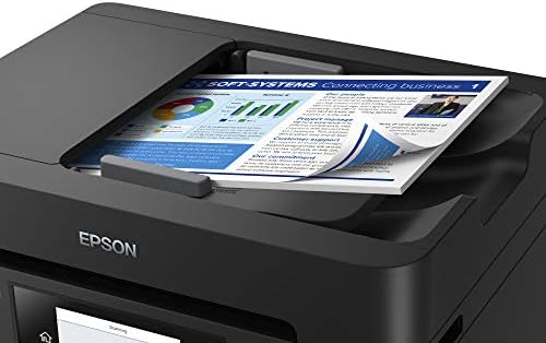 Epson Workforce Pro WF 4834 Wireless All in One Printer with Auto 2 Sided Print Copy  Scan and Fax  50 Page ADF  500 sheet Paper Capacity  4 3 Color Touchscreen