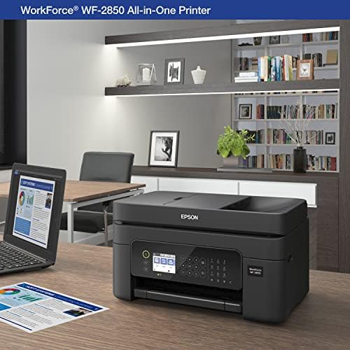 Epson Workforce WF 2930 Wireless All in One Printer with Scan  Copy  Fax  Auto Document Feeder  Automatic 2 Sided Printing and 1 4 Color Display Black