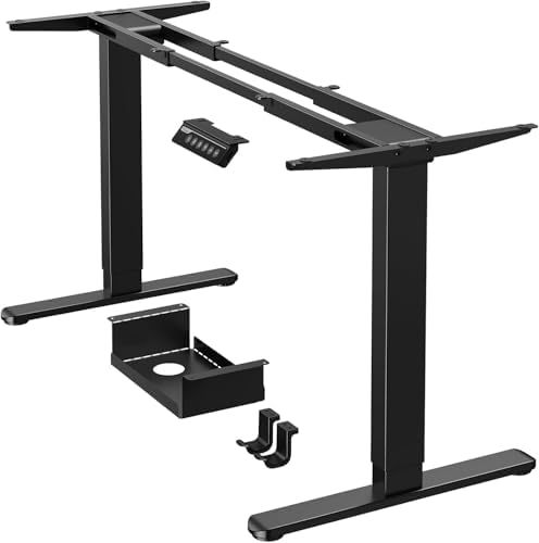 ErGear Dual Motor Standing Desk Frame  Electric Adjustable Legs Compatible Desktop Size 44  90   264 lbs Weight Capacity  4 Memory Height Settings Stand up Desks Base  Black Frame Only
